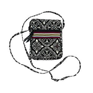 VERA BRADLEY Mini Hipster Crossbody Purse Barcelona Black White Floral Mailbag